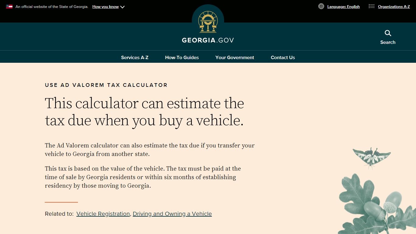 Use Ad Valorem Tax Calculator | Georgia.gov