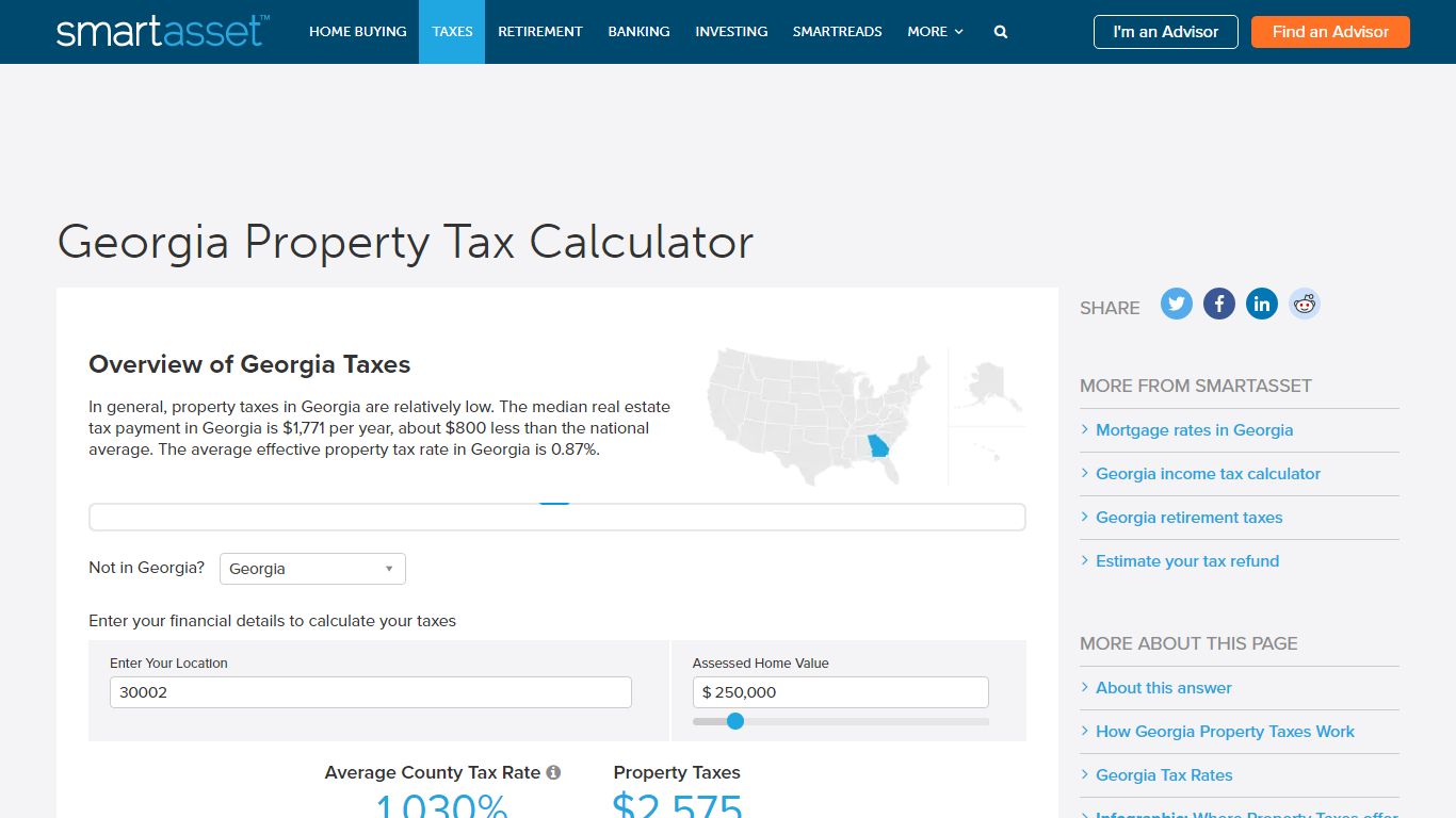 Georgia Property Tax Calculator - SmartAsset